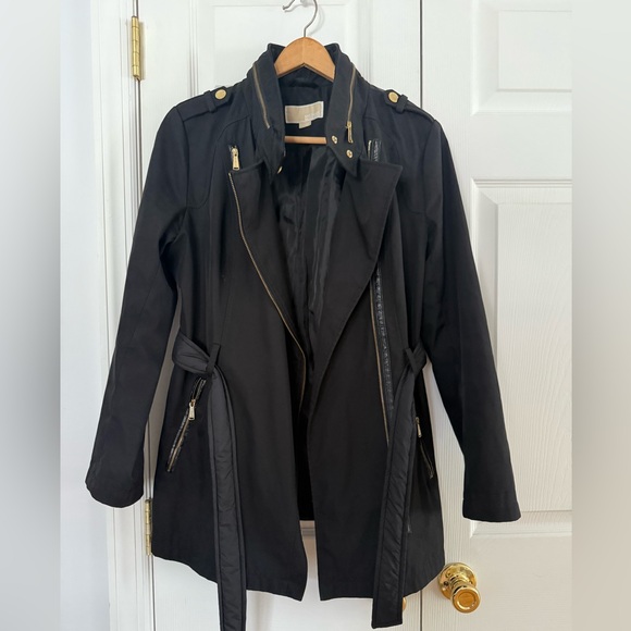 MICHAEL Michael Kors Jackets & Blazers - MICHAEL Michael Kors Black Trench Coat with Gold Details